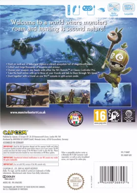 Monster Hunter Tri box cover back